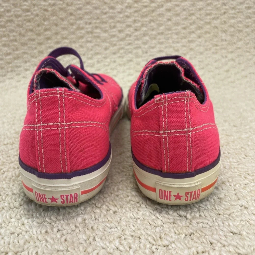 Converse One Star Sneakers Size 5 Juniors Hot Pink Purple Star Shoes Slip On - Picture 4 of 10
